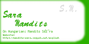 sara mandits business card